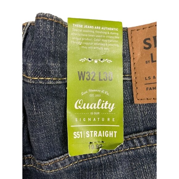 Signature by Levi Men's Flex Straight Blue Jeans Sz 32X30 - NWT - Picture 11 of 12